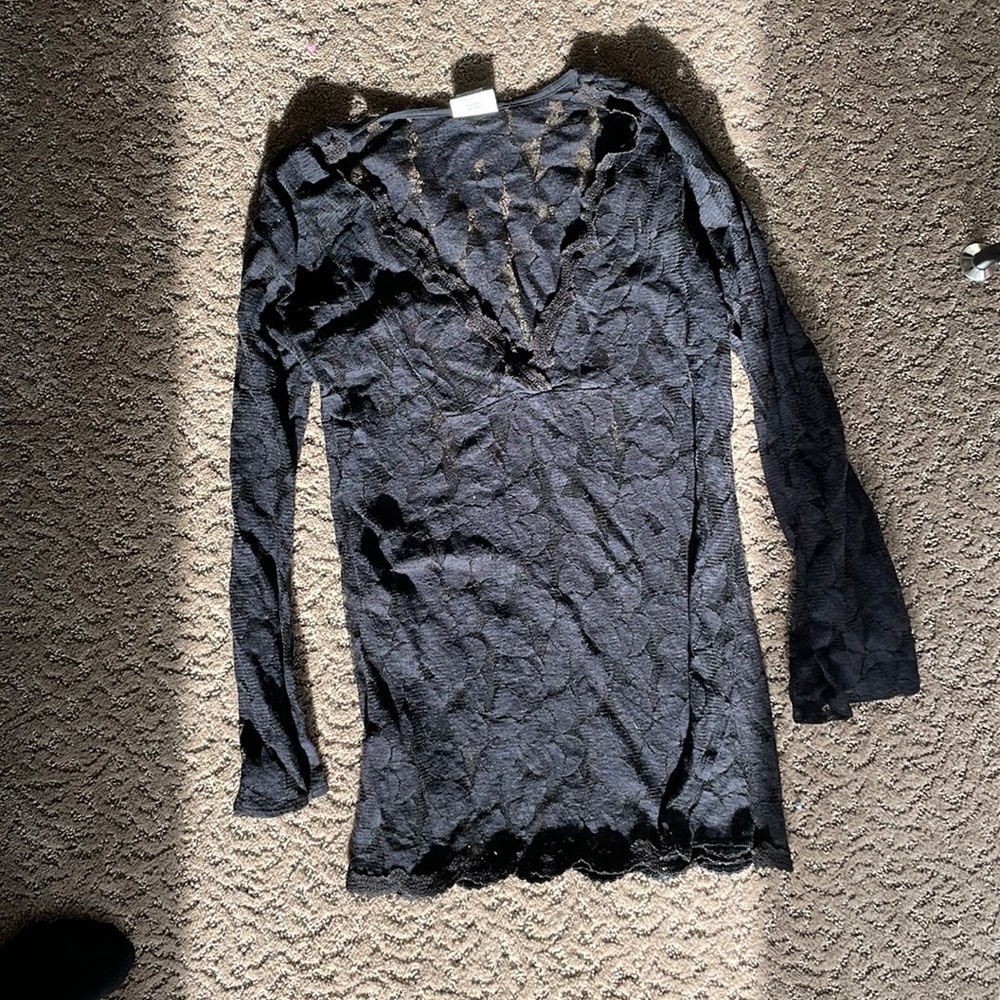 Beach bunny black lace cover up M